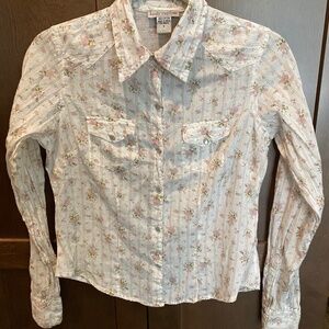 Body Central western shirt pink white floral Sz Small